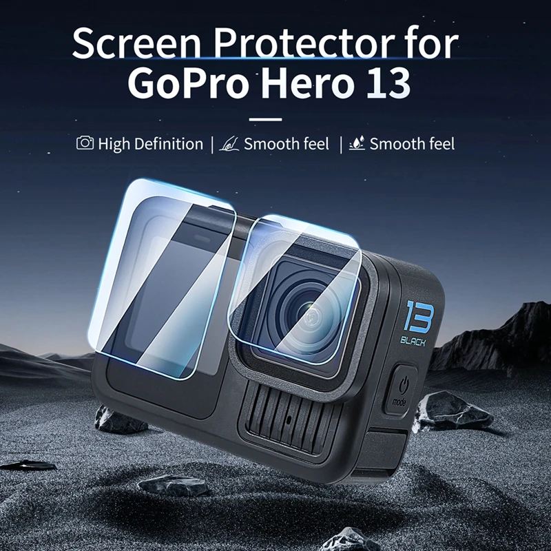 For GoPro Hero 13 Camera HD Protective Film All Tempered Glass Screen Protector Cover Waterproof Anti-scratch Hard Accessories