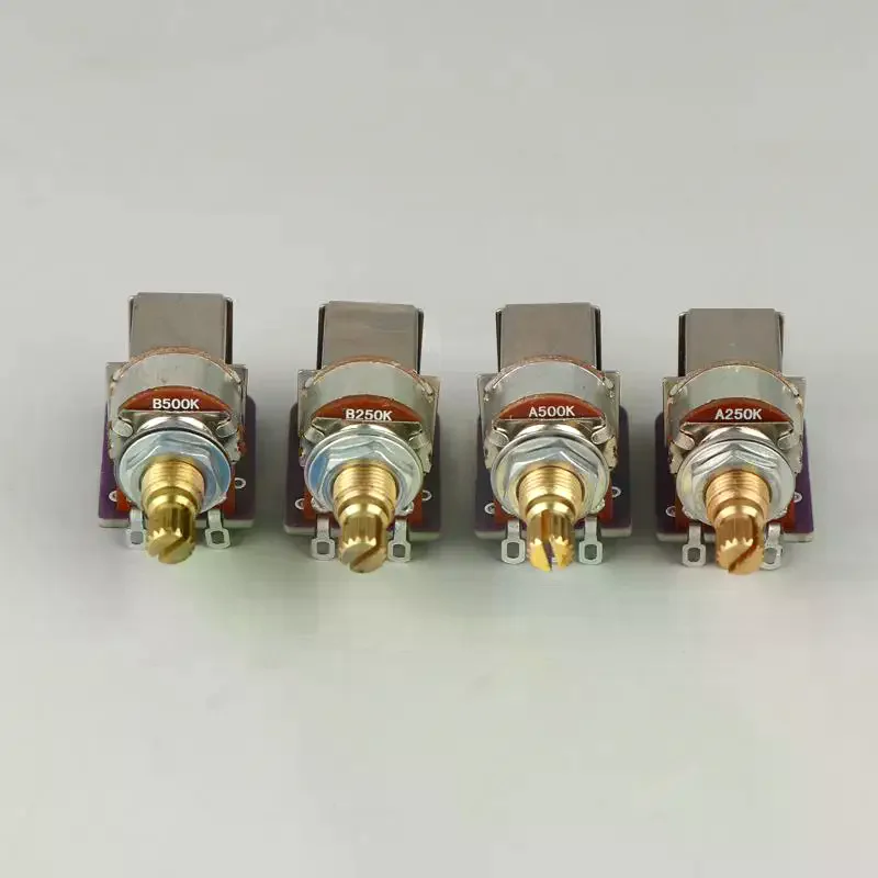 Upgrade Tone Instantly! A250K/B250K/A500K/B500K PCB Mod DPDT Push-Pull, Brass Pot Metric Split Shaft 9.5mm For Guitar Bass