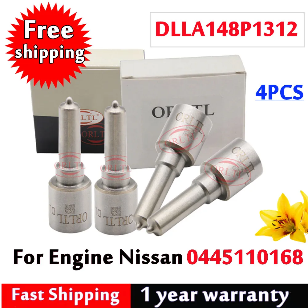 4 шт. DLLA148P1312 форсунка Common Rail DLLA 148 P 1312 (0433171312) для двигателя Nissan 0445110168 0 445 110 168 ORLTL 4 шт. DLLA148P1312 форсунка Common Rail DLLA 148 P 1312 (0433171312) для двигателя Nissan 0445110168 0 445 110 168 ORLTL