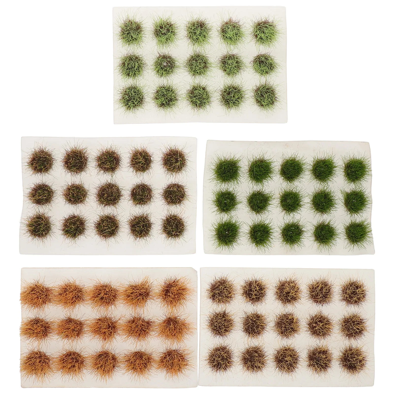 

5 Sets Artificial Grass Cluster Miniature Static Grass Tufts for Train Layout Railway Scenery Garden Diorama Craft Accessories