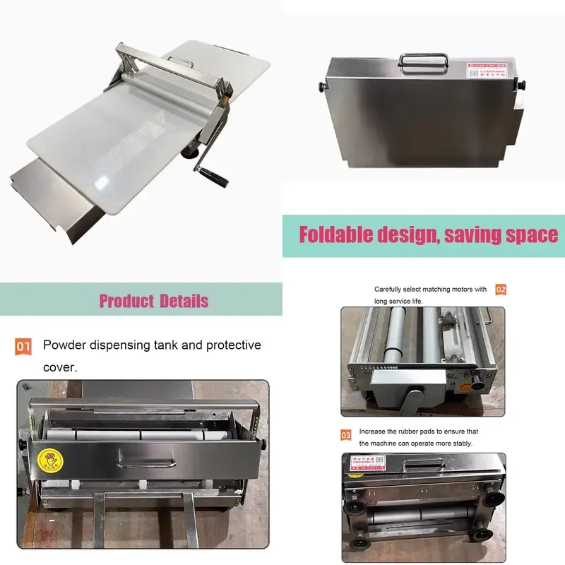 for Stainless Steel Manual Dough Sheeter High Quality Bread Noodle Maker for Home Commercial Kitchen Bakery Use Durable