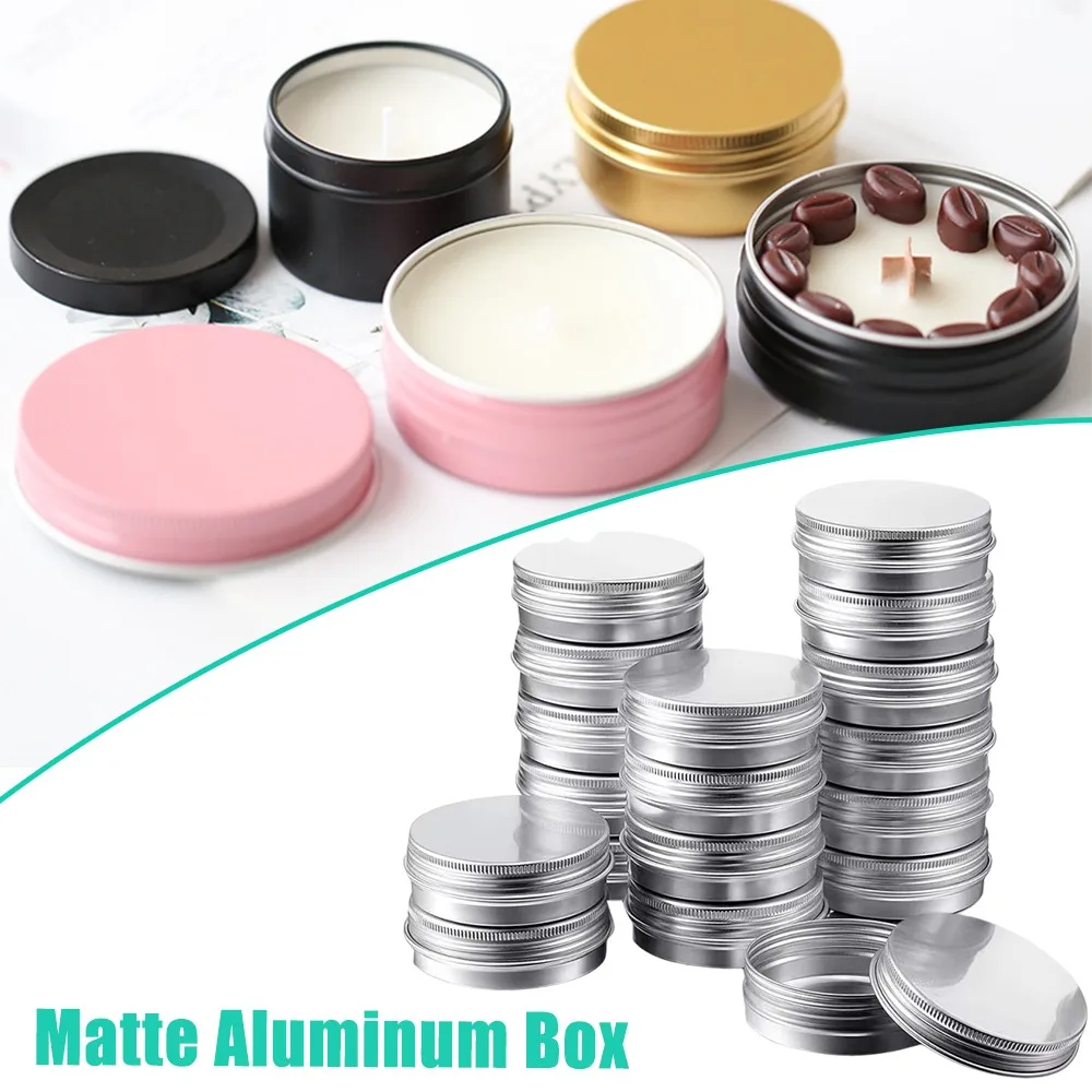 50PCS Frosted Aluminum Split Metal Jar 5-100g Double Side Cosmetic Thread Storage Container for Travel Makeup Case Kit