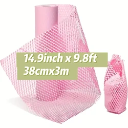 14,9 Zoll x 9,8 Fuß rosa Waben verpackungs papier umwelt freundliches recycelbares Kissen material beweglicher Versand liefert Kraft papier