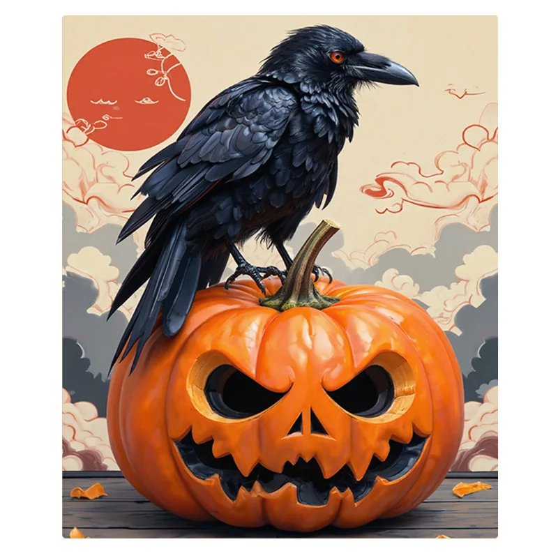 Flanelldecke – weiche, leichte Ganzjahres-Halloween-Kürbis- und Krähe-Babydecke für festliche Nächte