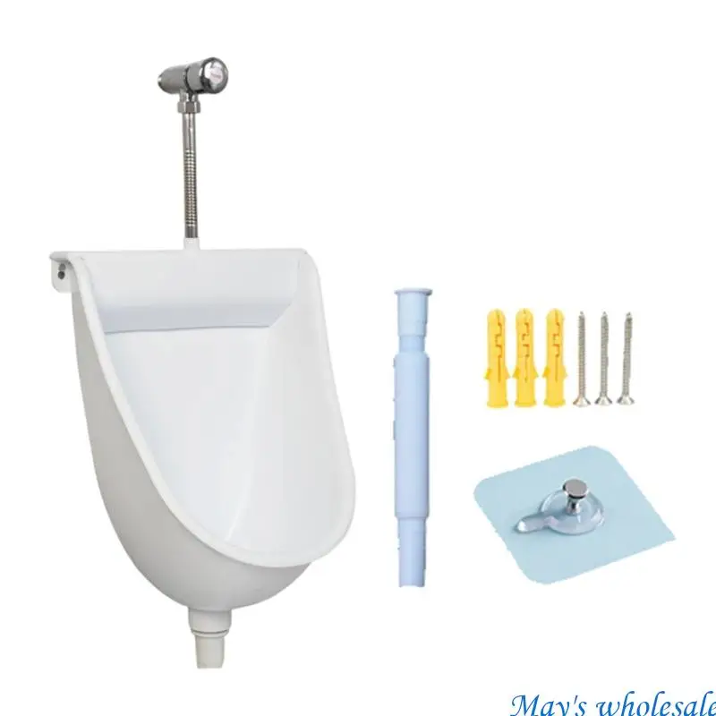 Off-Ground Wall Urinal with Molded Plastic Body and Open Ground Access for Temporary, Dormitory and Factory Restrooms 448A