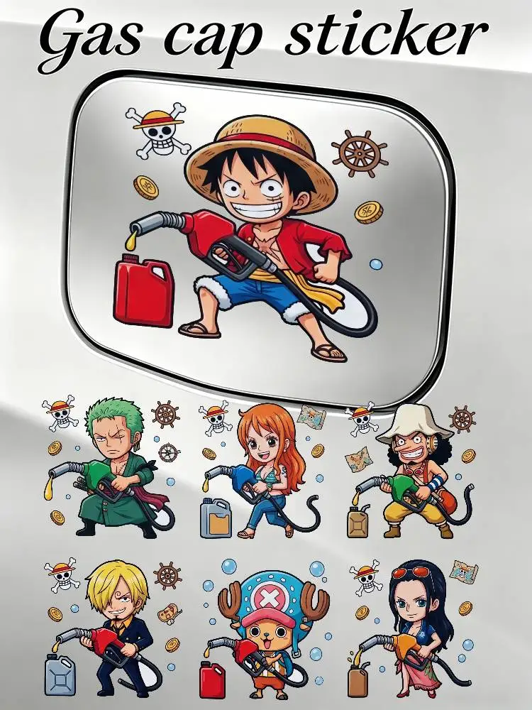 

Наклейка на крышку топливного бака автомобиля ONE PIECE LUFFY ZORO, модный декоративный стикер для авто
