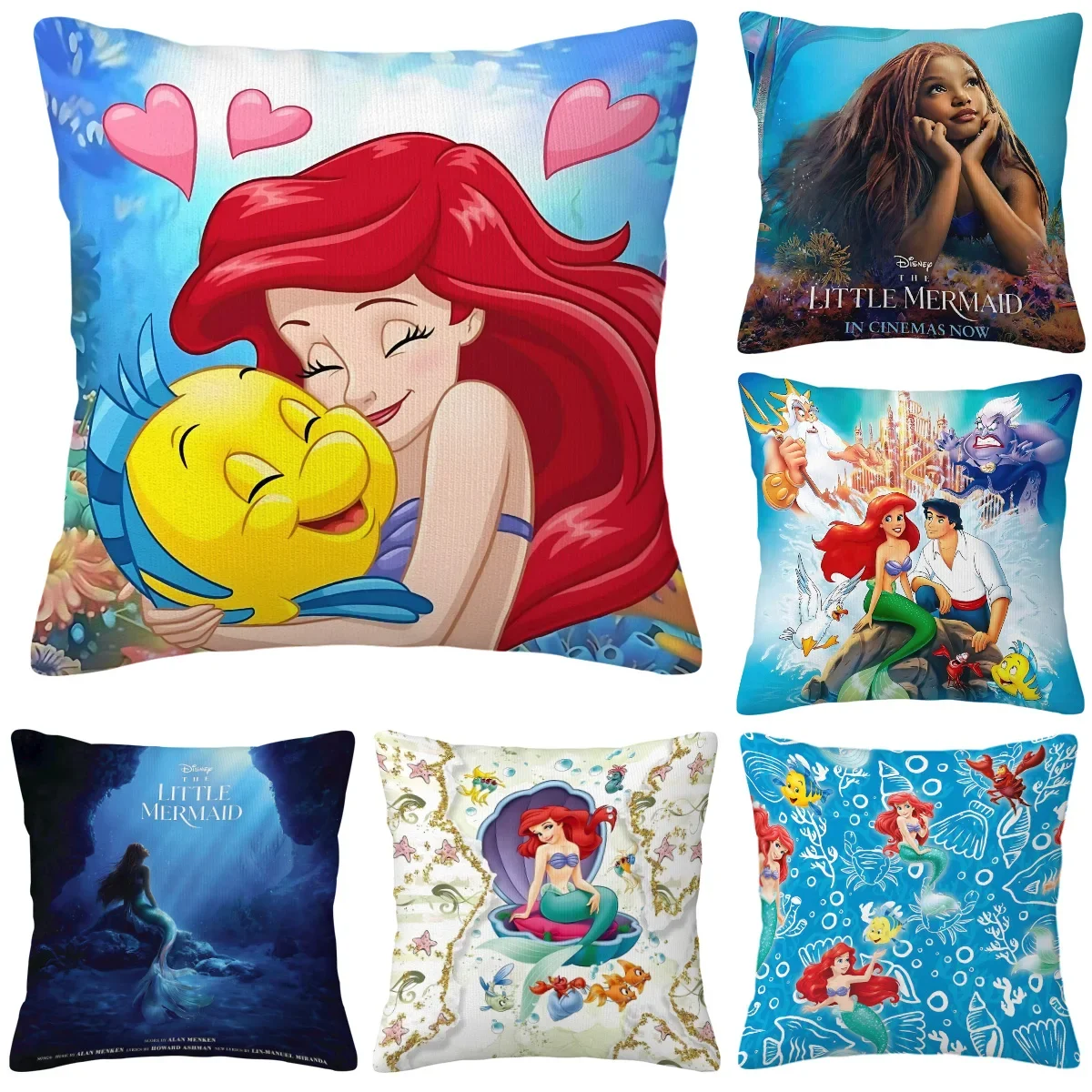 Cute Cartoon The Little Mermaid Pillowcase Pillow Covers Decorative Sofa Cushions Personalized Gifts Modern Home Decoration Room