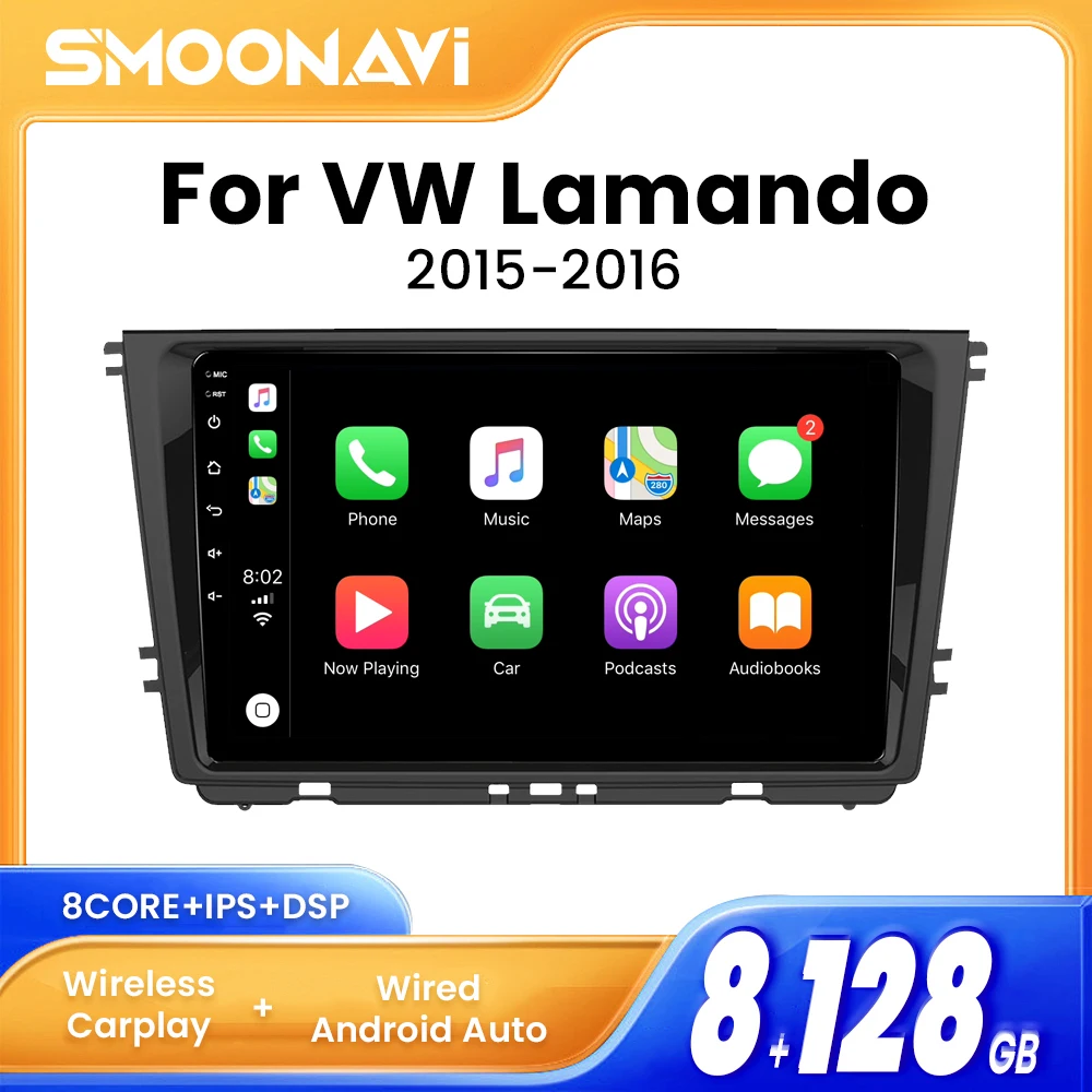

Беспроводная Автомагнитола CarPlay Android для Volkswagen Lamando 2015 2016, автомобильный мультимедийный плеер с GPS, Стерео Авторадио 2Din, головное устройство