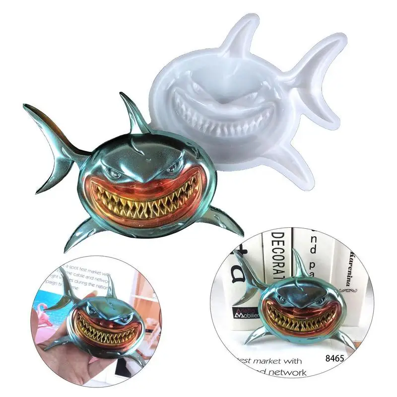 Silicone Resin Molds Vivid Scary Animal Molds Silicone Shark Mould Flexible DIY Accessories For Home Decors Craft Making