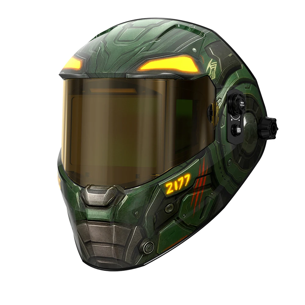 4 Arc Sensor Type-C Charging for TIG MIG CUT Auto Darkening Welding Helmet with Panoramic Viewing Welding Mask True Color