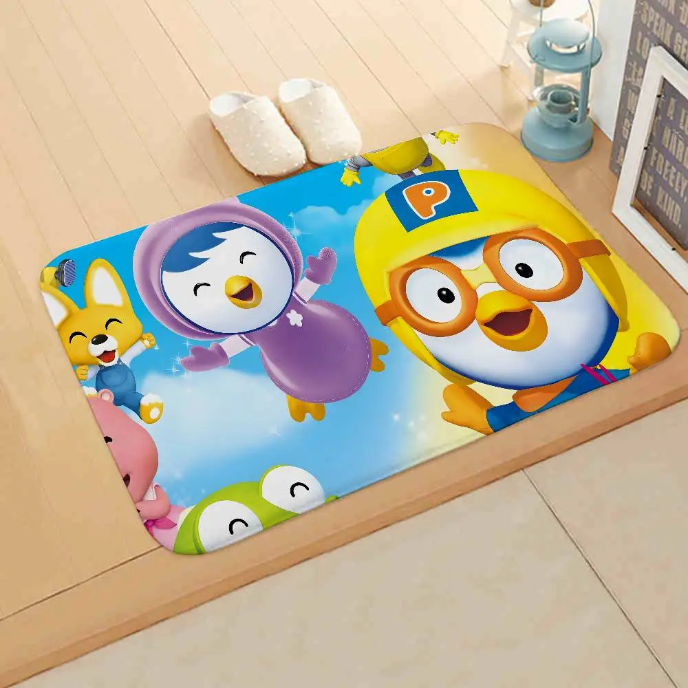 شعبية الكرتون P-PORORO الكلمة حصيرة الحمام ماصة حصيرة بسيطة باب الأوساخ مقاومة حصيرة المنزل المطبخ حصيرة القدم حصيرة دخول حصيرة