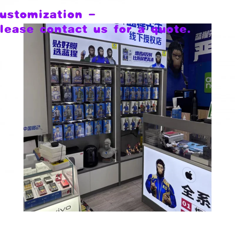 custom.Custom Modern Accessories Soft LED Screen Vitrine Mobile Phone Display Showcase Shopping Mall Kiosk High-Tech