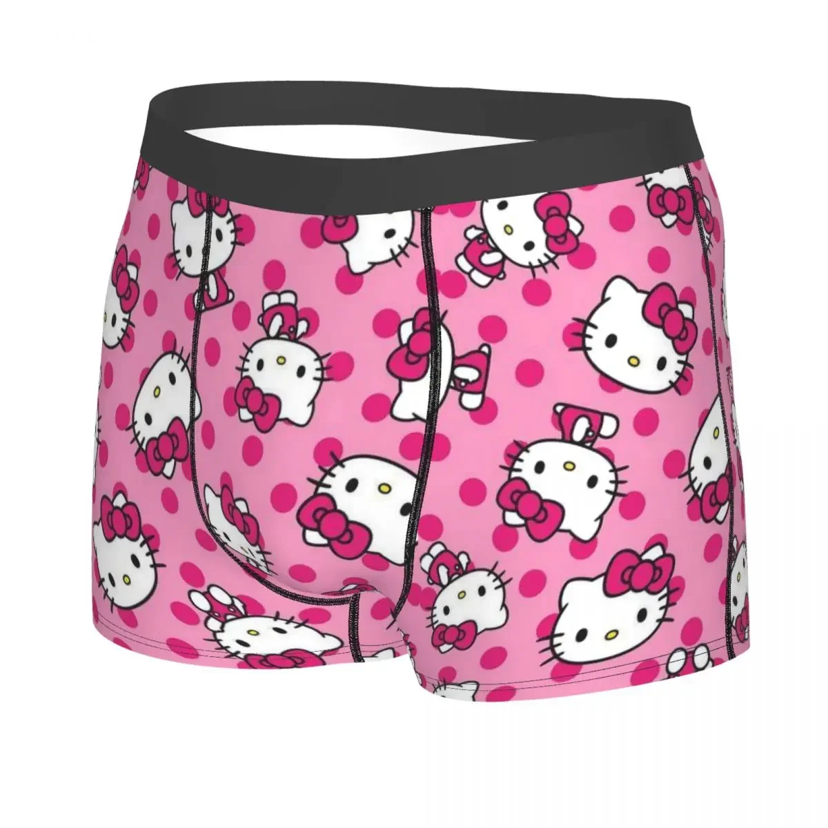 Hello  Sanrio Underwear Men Printed Custom  White Cartoon Boxer Shorts Panties Briefs Soft Underpants