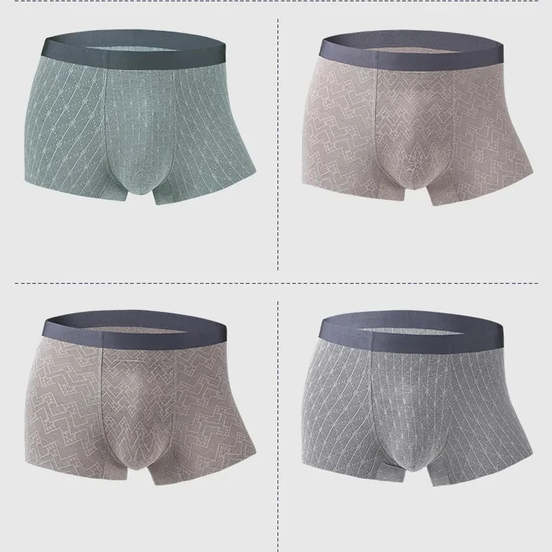 3pcs New Xiaomi Men's 60s Modal Underwear Seamless Boxer Short Breathable Jacquard Shorts Light Silky No Trace Dry Soft