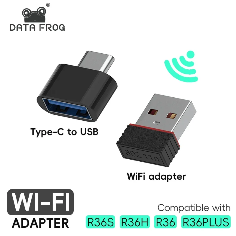 DATA FROG WiFi Adapter For R36S R36H R36 R36PLUS Handheld Console Type C OTG USB Dongle Compatible With ArkOS 2.0 Plus
