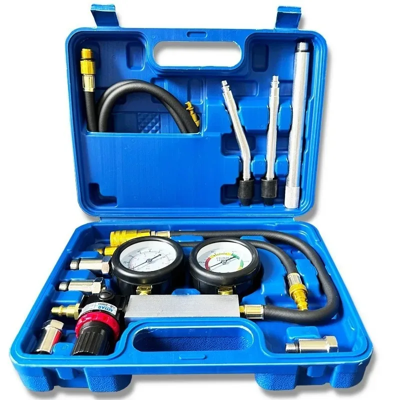 Engine Compression Dual Gauge Leakdown Detector Tool Set Upgraded Automotive Cylinder Leak Down Tester Kit 2025 New