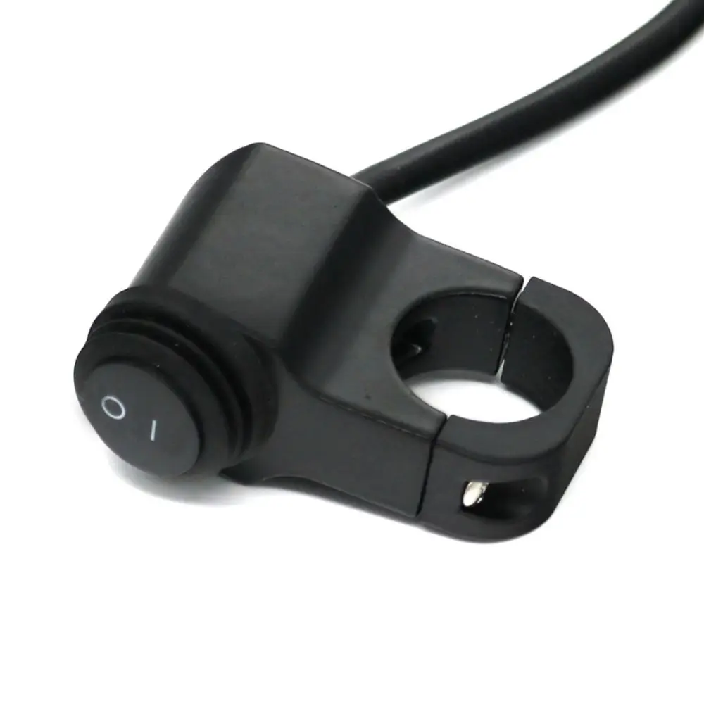 Black Motorcycle Aluminum Alloy Handlebar Headlight ON/OFF Button Light Switch with waterproof Rubber Motor Accessory