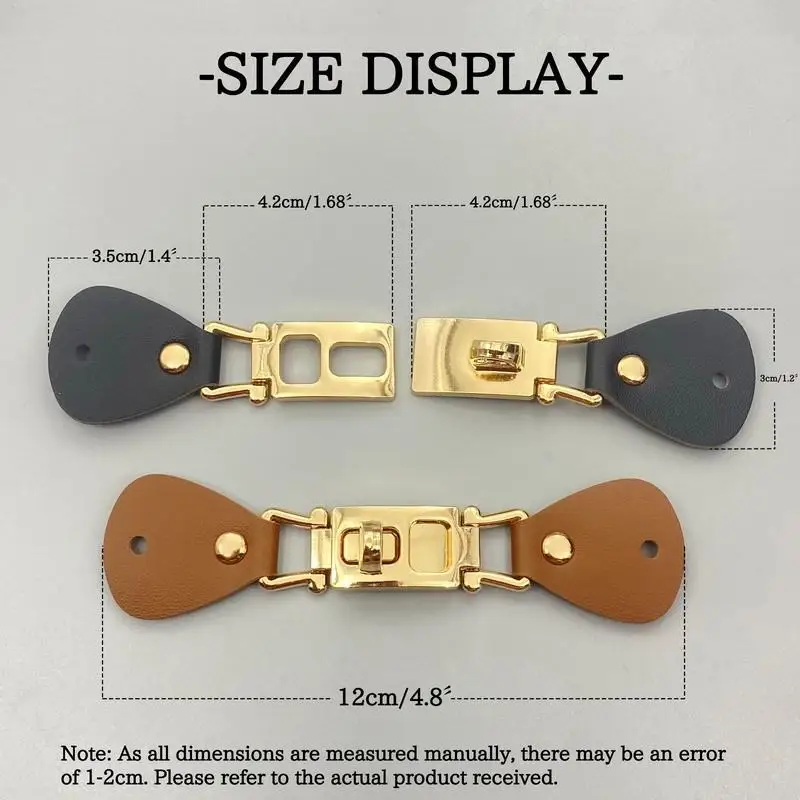 PU-Leder-Drehverschlüsse mit goldenen Metallbeschlägen in verschiedenen Farben, einfache Montage für DIY-Handtaschen und Lederarbeiten. – Detail 2