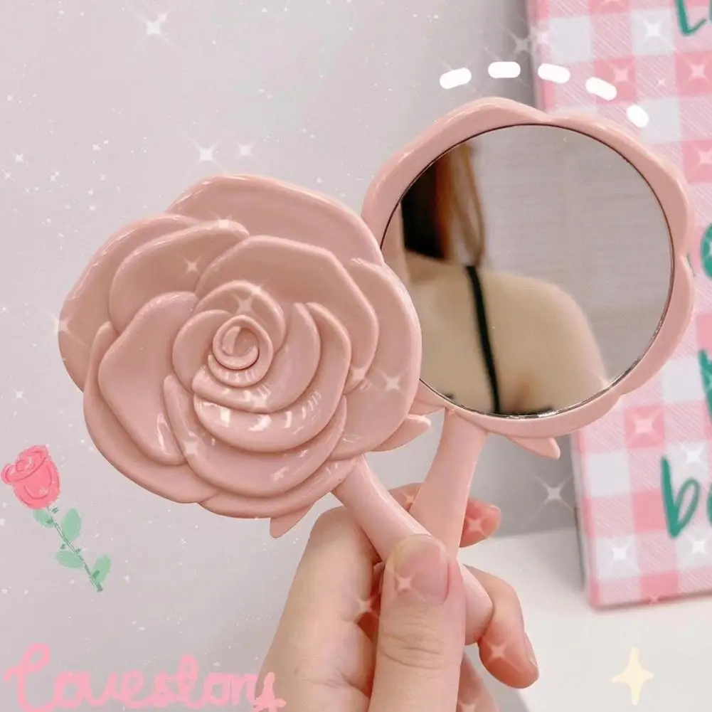 3d Stereo Retro Rose Bloem Vorm Cosmetische Make-Up Compacte Spiegel Handspiegel Handspiegel Compacte Spiegel