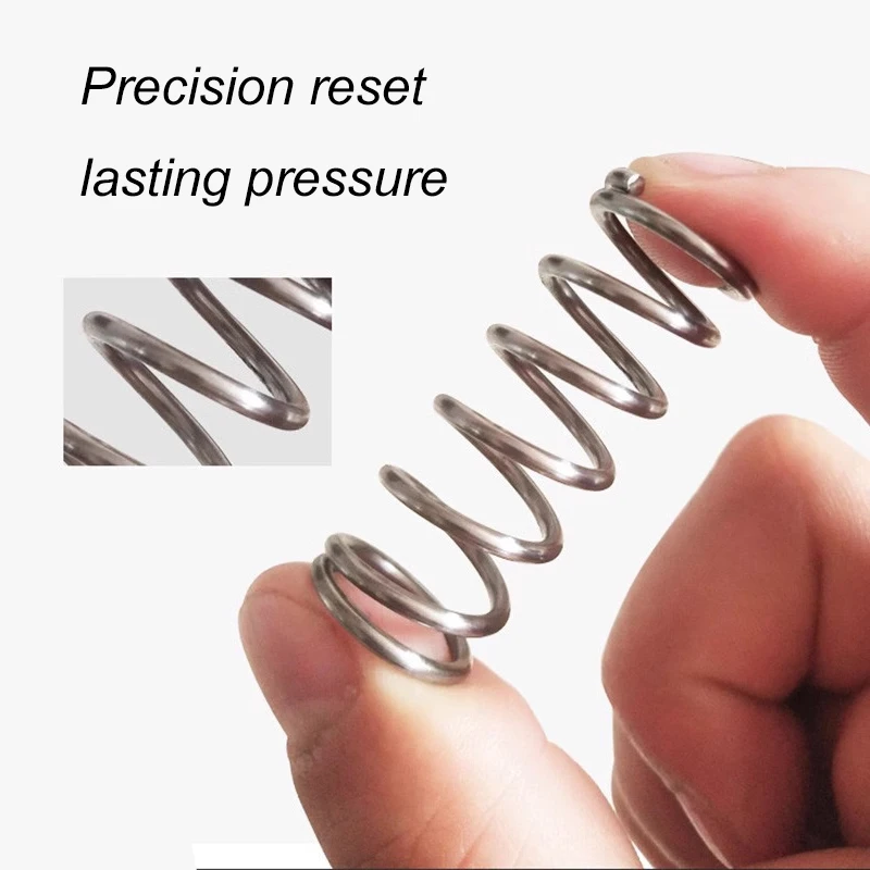 10pcs 304 Stainless Steel Springs, 1.2mm Wire Diameter, 6–22mm Outer Diameter, 100mm Length, Compression Return Springs