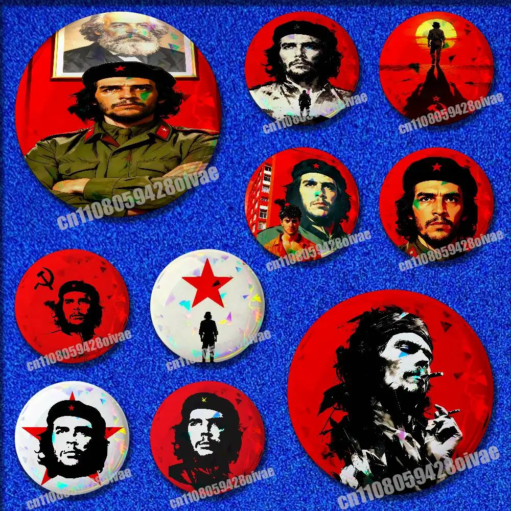 

Che Guevara Revolutionary Cuba Insignia Badge Cover For Ornament 75mm 25mm 44mm Brooch Button Round Pins