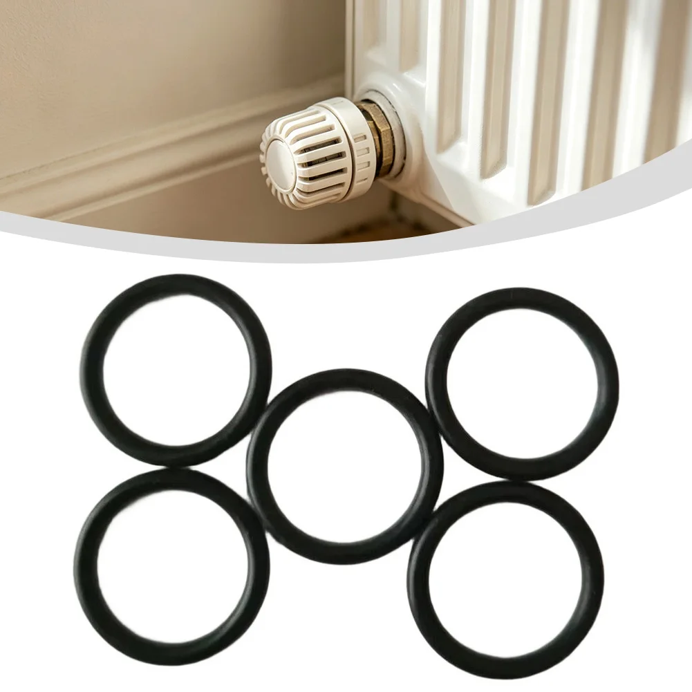 5Pack G1/2 Radiator Air Vent Valve O-Ring Seals Compatible With Central Heating Systems Black Rubber Replacement