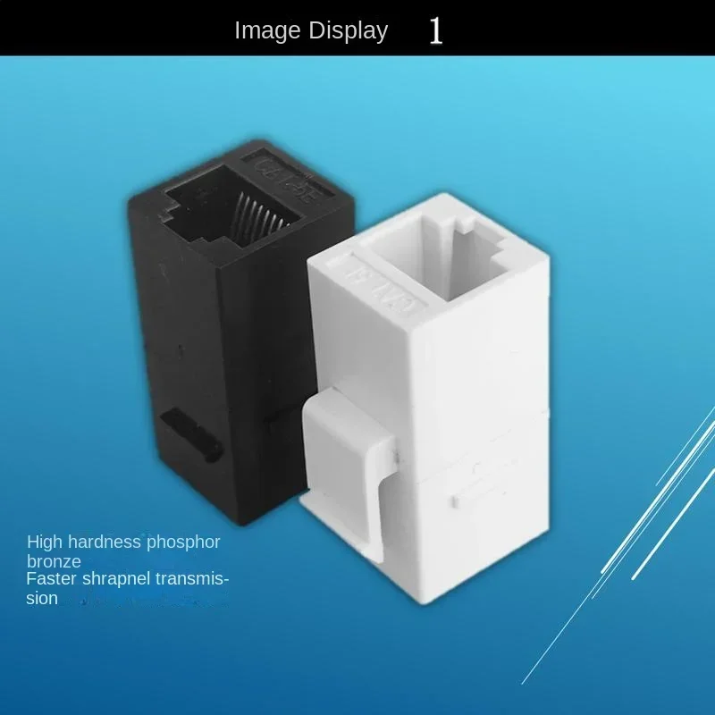 10 Ethernet LAN CAT.5E trapezoidal connectors, RJ45 female to female plug-in coupler, UTP wall panel 5e socket black, white