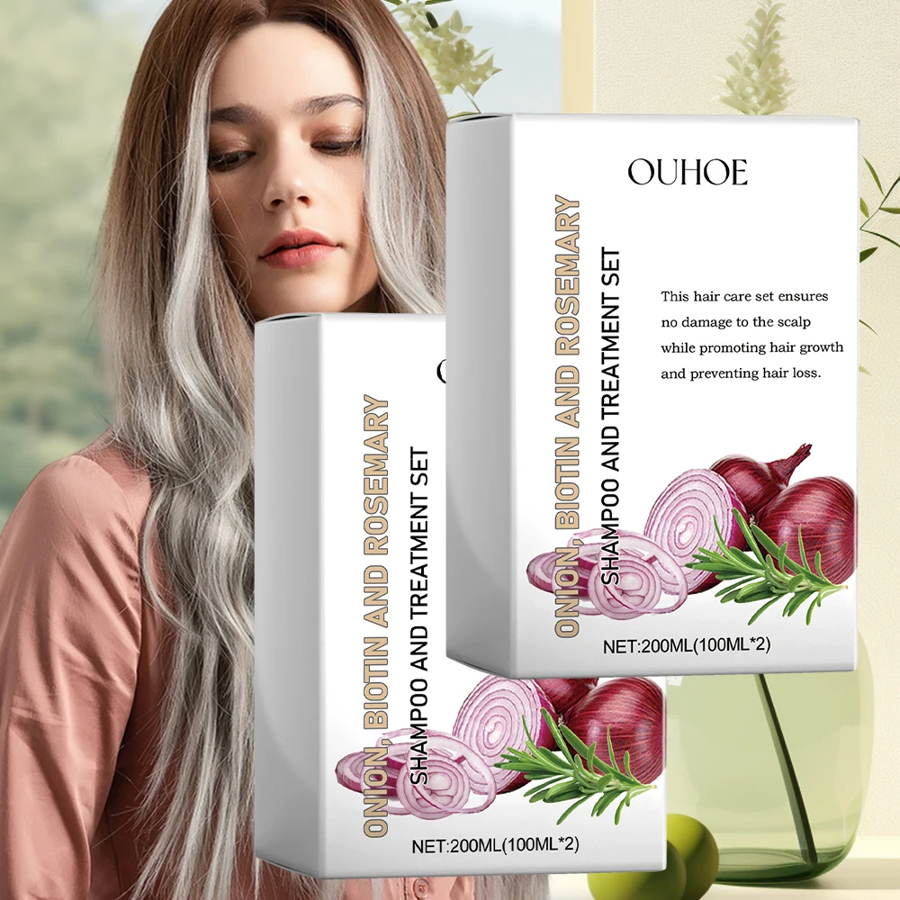 

1/2/3/5Box Onion Biotin Rosemary Shampoo Hair Scalp Oil Control Volumizing Hair Strengthen Conditioner For All Hair Types