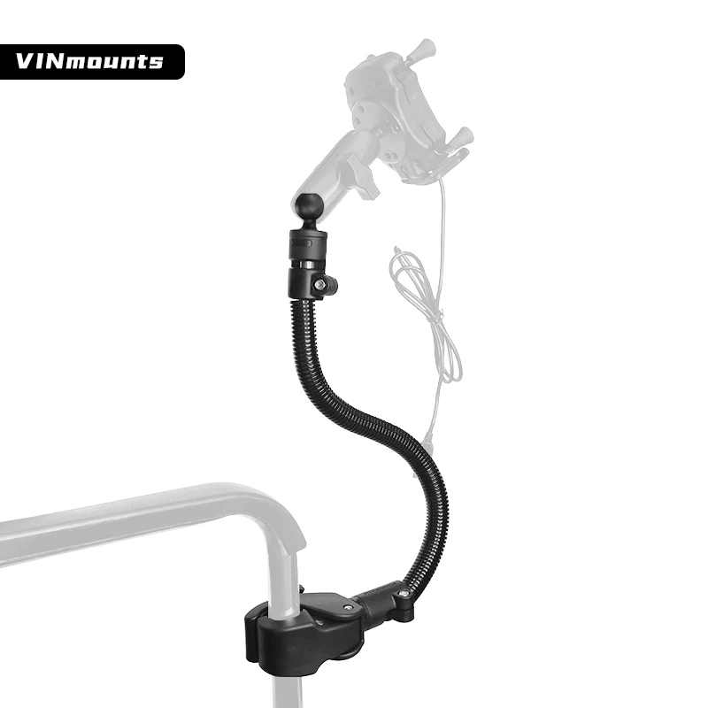 

VINmounts 500mm Aluminum Gooseneck Arm with Big Clamp & 1" Ball Head – Adjustable Mount for Tablet or Phone