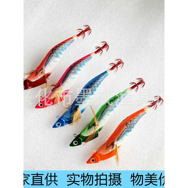 Japanese Wood Shrimp Lead Head Shrimp Red Hook Squid Hook Lure Lure Luminous Strong Light Lightning Wood Shrimp Sea Fishing Simu