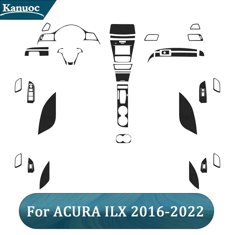 

For ACURA ILX 2016-2022 Carbon Fiber Black Car Stickers Car Interior Decorative Accessories