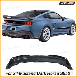For Ford Mustang S650 GT Dark Horse ABS Black Car Rear Tail Trunk HP Spoiler Boot Duck Wing Splitter Cover Trim 2024+