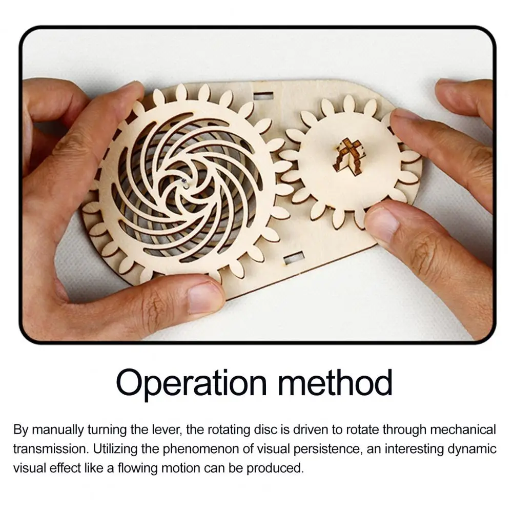 Handmade Gear Turntable 3d Visual Illusion Puzzle Toy Handmade Mechanical Gear Turntable Educational Stem Diy Rotatable