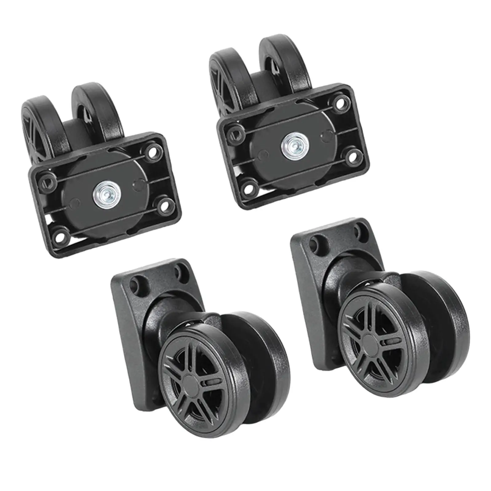 4x Luggage Wheels Replace Parts Wear Resistant Black 360 Degree Rotation Trolley Case Caster Trunk Wheels Bearing Caster Wheels