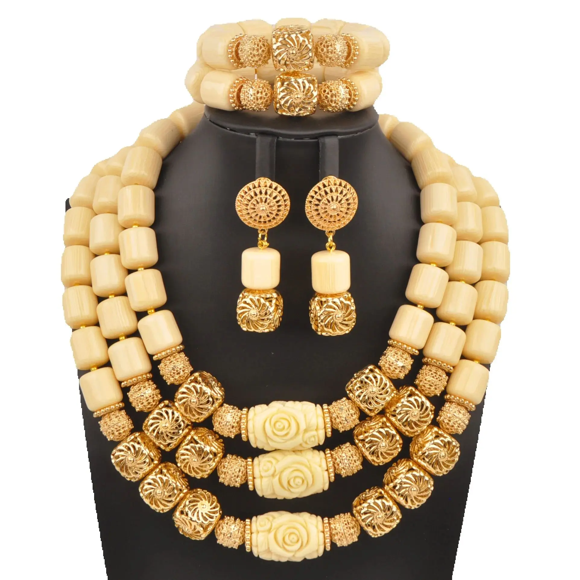 

White Artificial Coral Bead Women Jewelry Sets