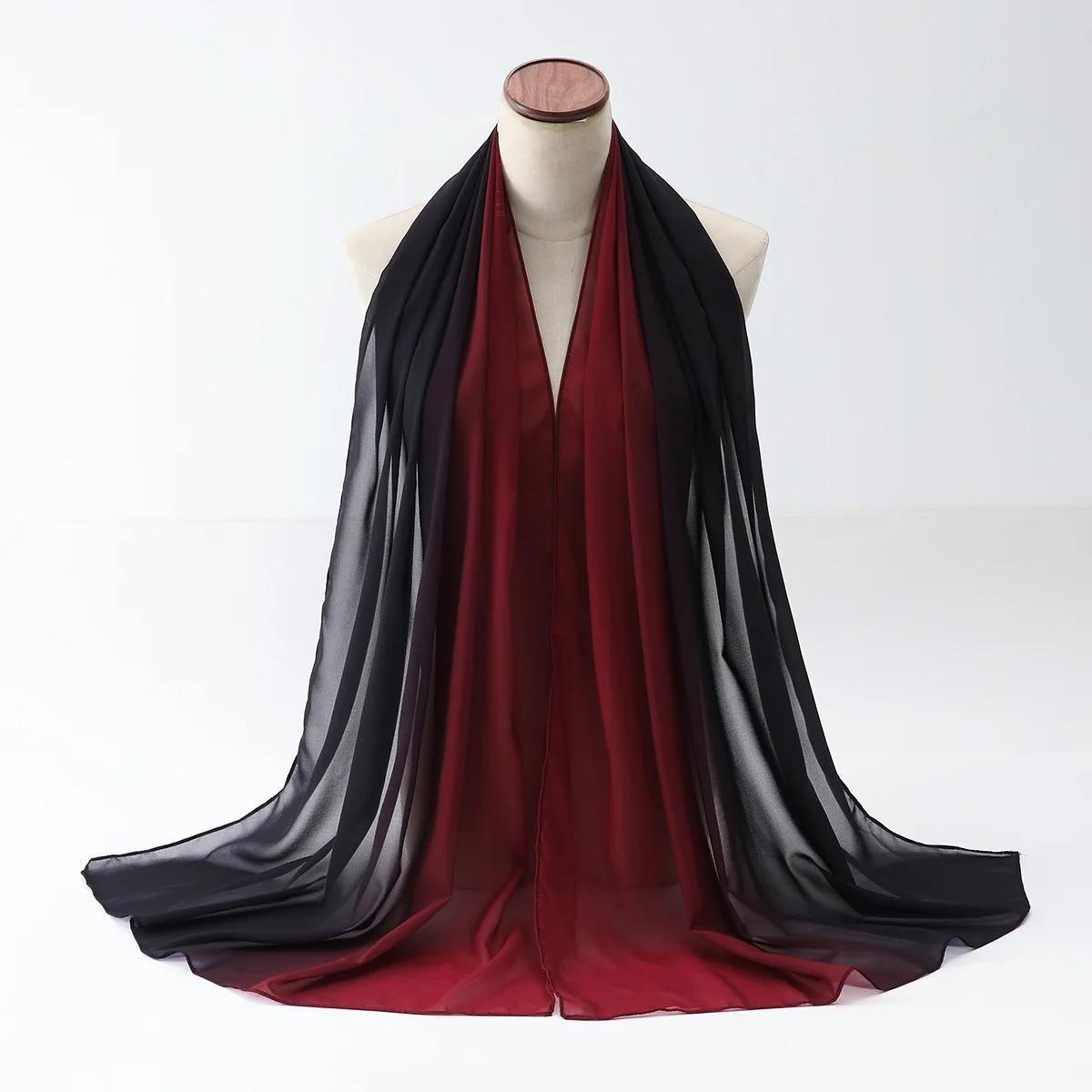 

Gradient Ombre Chiffon Scarf Bubble Breathable Soft Gauze Shawl Women Long Scarves Muslim Hijab Headscarf Wrap Bandanas Headband