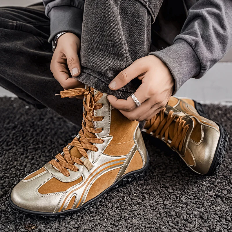 2025 الخريف والشتاء جديد عالية الجودة الأحذية الجلدية كبيرة الحجم أحذية العمل الرجال أحذية التنزه غير رسمية الكورية نمط أحذية رجالي
