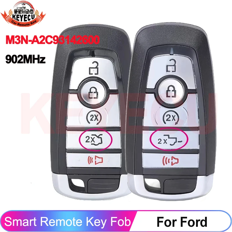

KEYECU M3N-A2C93142600 для Ford Edge Fusion Expedition Explorer Mustang 2017 2018 2019 2020 Smart 5 кнопок 902 МГц пульт дистанционного управления