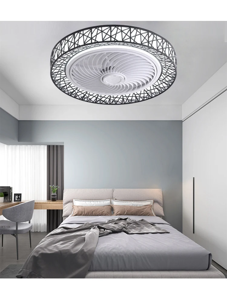 

Postmodern and Nordic LED intelligent ceiling fans, remote control lights, bedroom decorative fans, silent and invisible