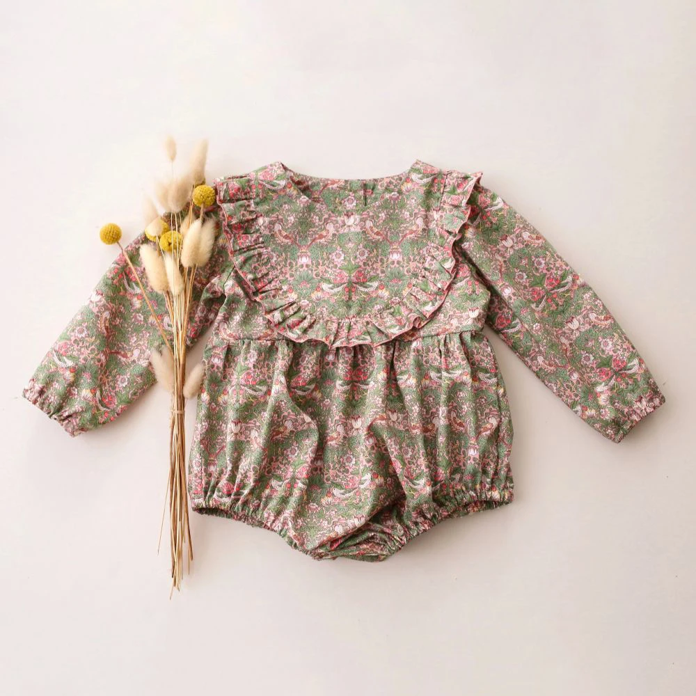 Baby Girl Clothes For 0-2Y Spring Soft Cotton Newborn Baby Girl Long Sleeves Romper Fashion Infant Clothing