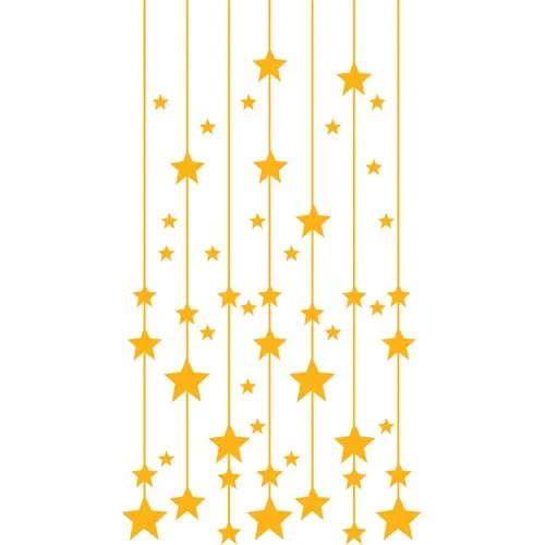 MIGNATIS-From Top To Bottom Long İp With Rocking A lot Star Christmas Decorations-Yellow