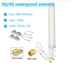 5G 4G LTE GSM Enhance Signal Outdoor Waterproof Dual Cable Aerial 18dbi Omni Lora WiFi GSM Router Antenna for Wireless Network