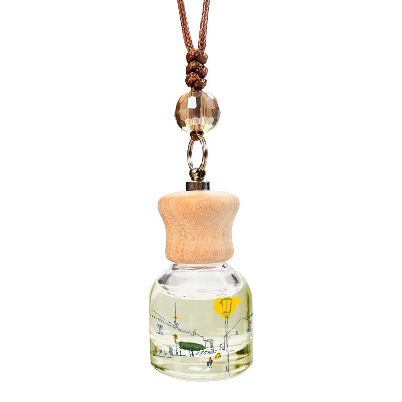 Modern Style Portable Car Perfume Clip Vent Mount Freesia Scented Liquid Air Freshener Aromatherapy Rose Lavender Ocean Glass