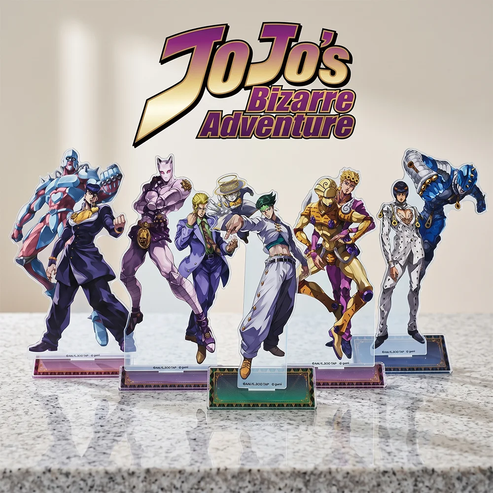 JoJo's Bizarre Adventure 15CM Double Sided Acrylic Stand Keychain 2026 New Anime Stand  Jotaro Giorno Table Display Fans Gift