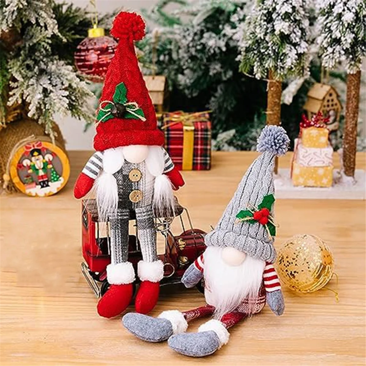 ABIY Gnome Dolls Decoration for Home Dangle Leg Shelf Sitters Scandinavian Tomtes Ornaments A