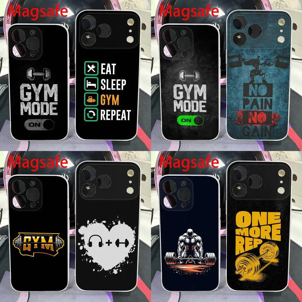 

Bodybuilding Gym Fitness Phone Case For iPhone 14,16,15,11,13,17,12,Air,Mini,Plus,E,Pro,Max Magnetic Magsafe Frosted Cover
