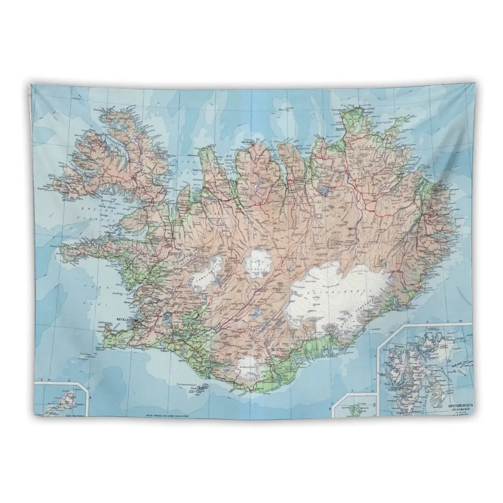 

Vintage Map of Iceland Tapestry Carpet Wall Wall Coverings Room Decor Cute Room Decor Aesthetic Tapestry