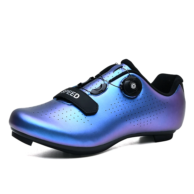Unisex Professional Road Cycling Cleats Shoes, Adjustable Rotating Knob & Magic Strap Design, Hard Sole Bike Shoes for Road Cycl