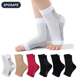 Chaussettes de compression pour la neuropathie, chaussettes pour hommes et femmes, chaussettes apaisantes pour la neuropathie, attelle de rinçage, fasciite plantaire, instituts de gonflement, 1 paire