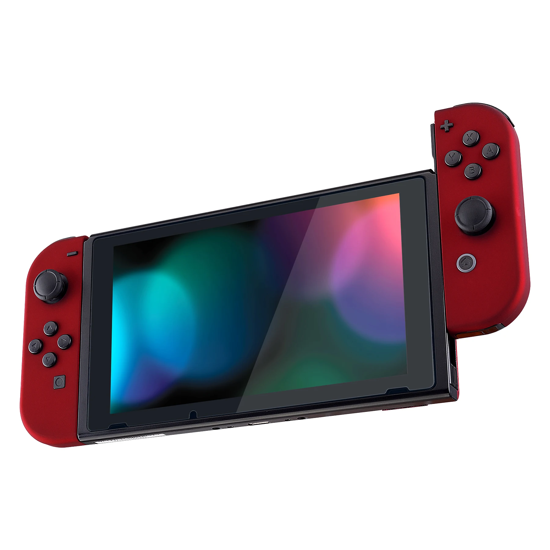 Casing Kerangka Kustom Tombol Set Lengkap untuk Nintendo Switch JoyCon & OLED JoyCon Pengganti Sangat Ketat Warna Merah dengan Sentuhan Lembut